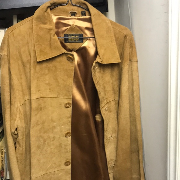 HBO Carnivale Rare Crew Jacket Suede Brown with shimmering copper lining! - Picture 1 of 3